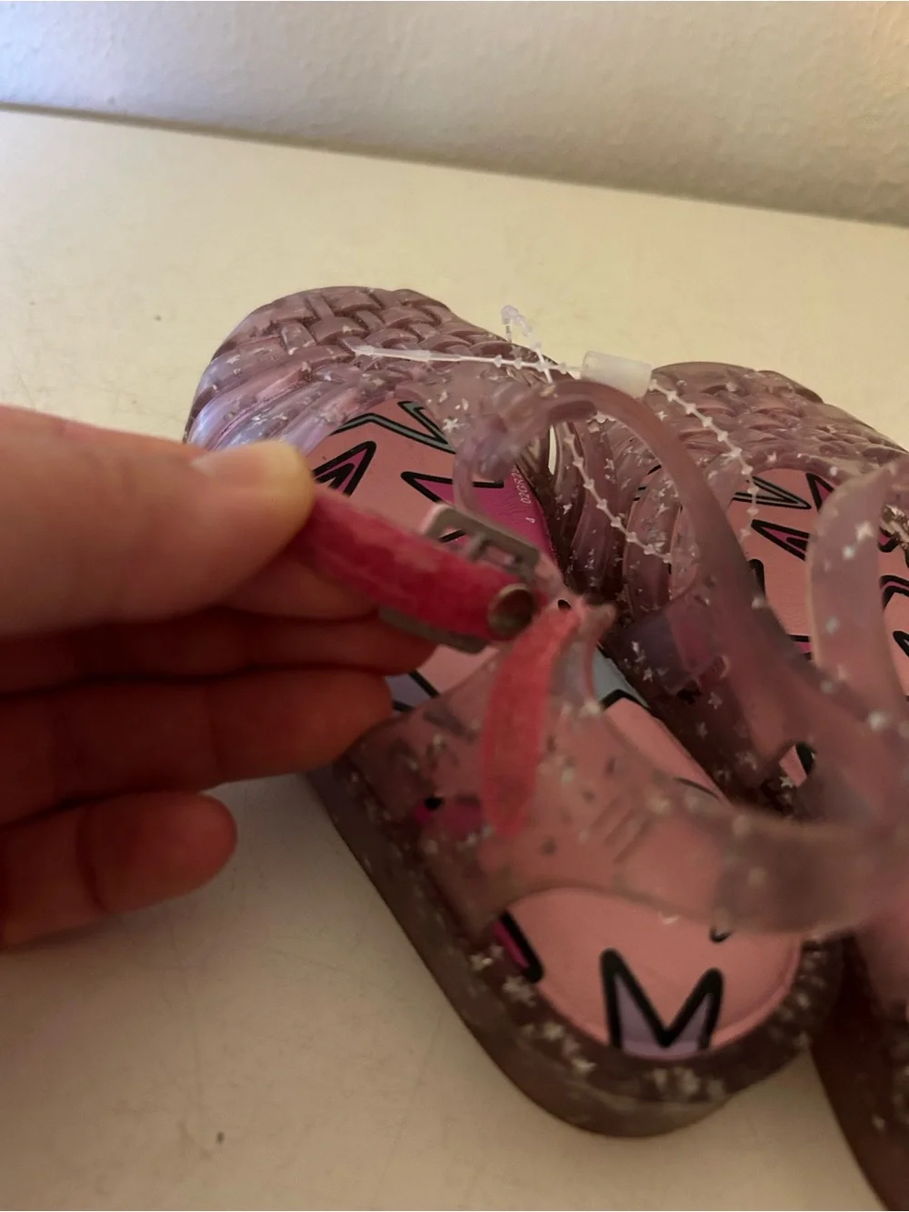 Mini Melissa Possession Shiny Elements Sandal Pink Star GlitterJelly
